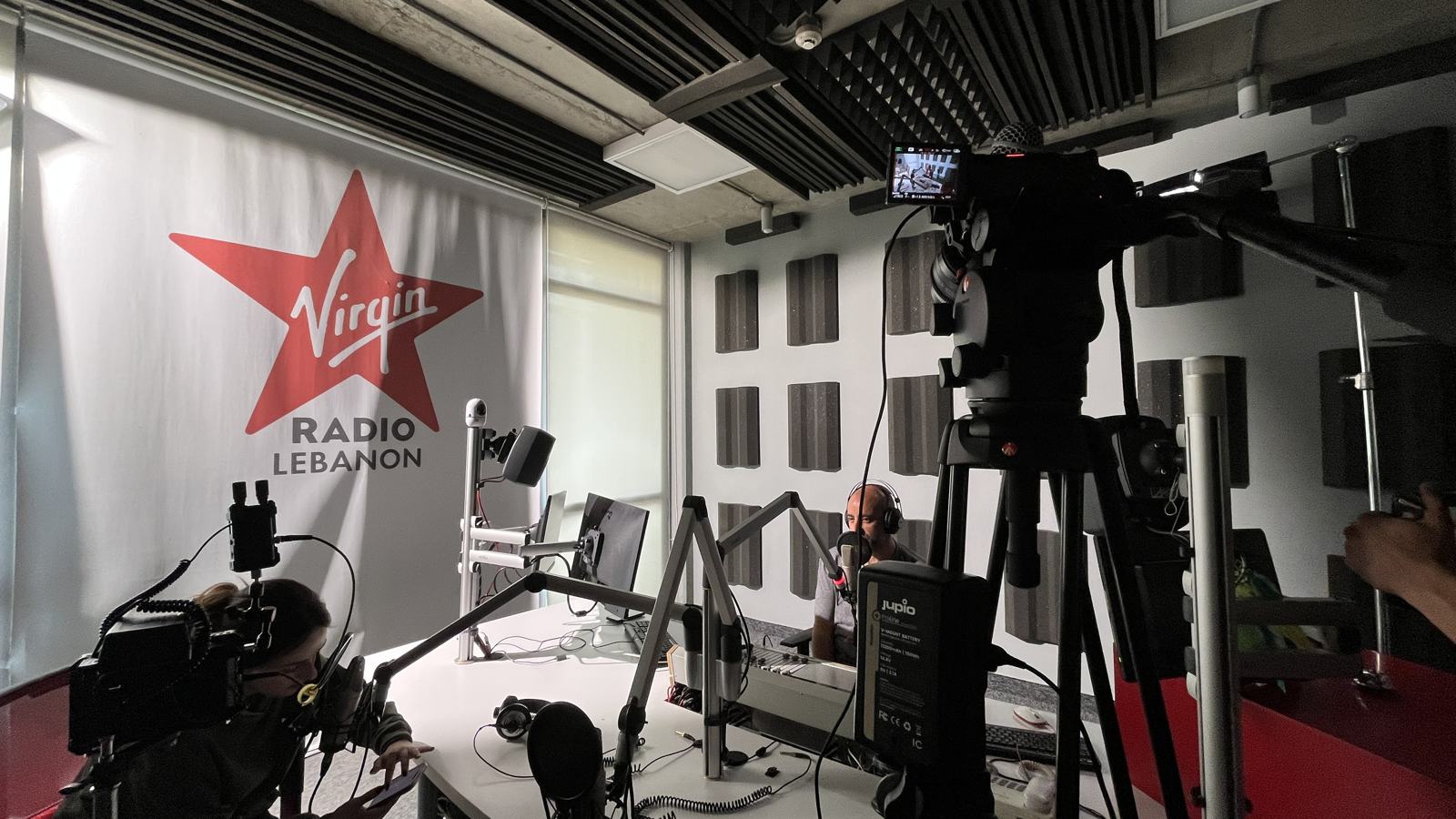A camera setup in the Virgin Radio Lebanon studio